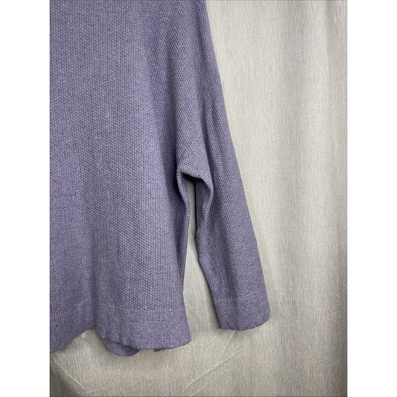 Pure Jill Top Sz Medium -Purple-Cashmere Blend Waffle Knit Boxy Comfy Casual - Picture 6 of 8